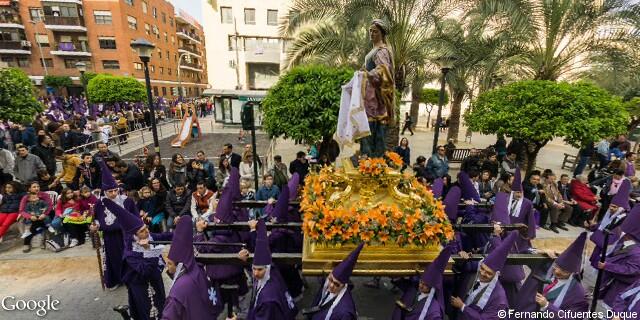 Paso de la santa mujer veronica de la Procesión de los Salzillos del Viernes Santo de Murcia